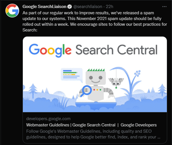 Google's latest spam fighting algorithm news post