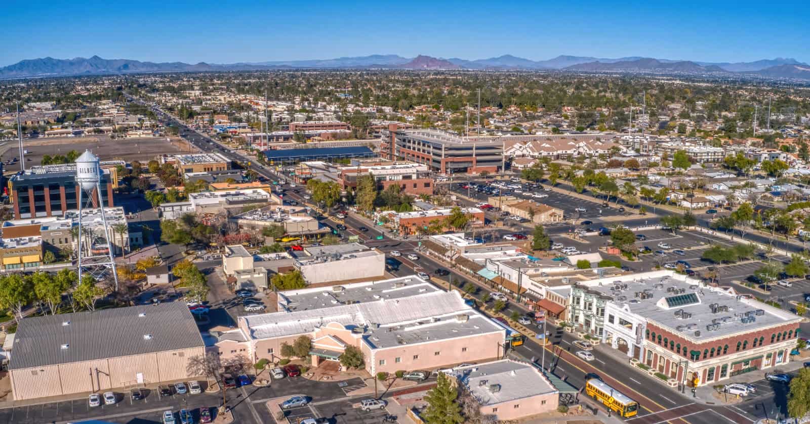 Aerial View of Downtown Gilbert, AZ