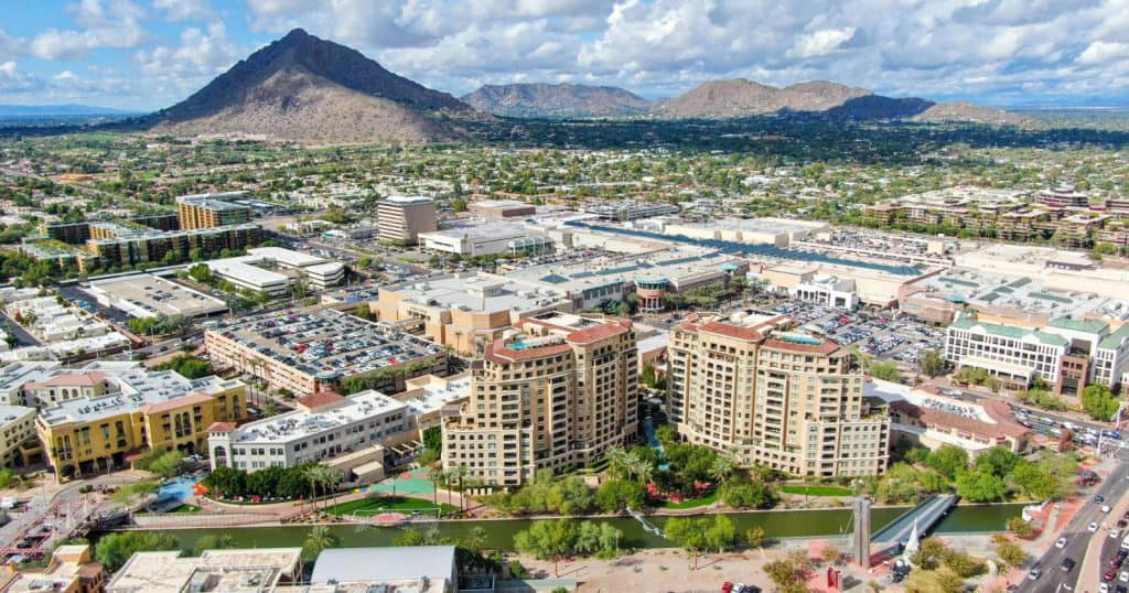 Scottsdale AZ aerial view
