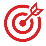 case study icon red target